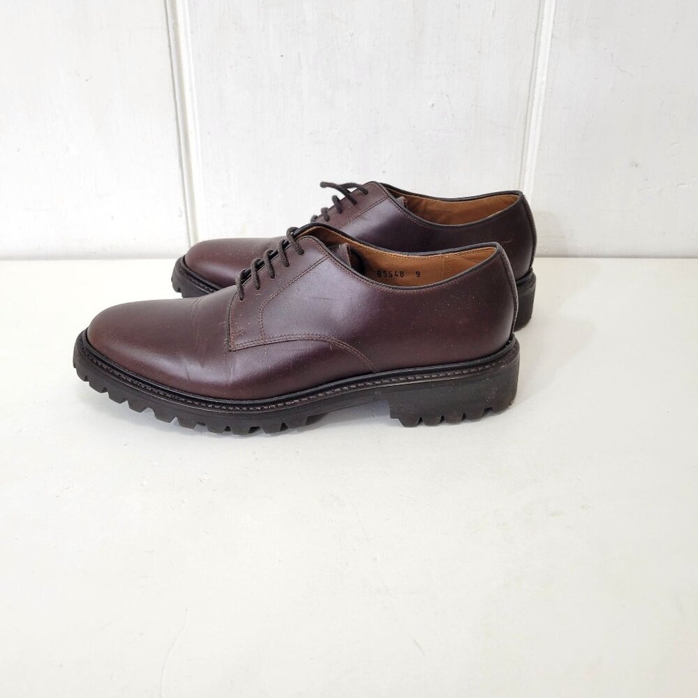 J.Crew Men's Brown Leather Derby Shoes With Vibram Soles Size 9 - Picture 3 of 10